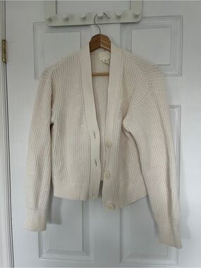 H&M Ivory Button-Front Chunky Knit Cardigan